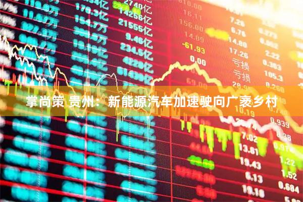 掌尚策 贵州：新能源汽车加速驶向广袤乡村